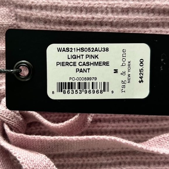 Rag & Bone 100% cashmere ribbed lavender joggers - Picture 3 of 10